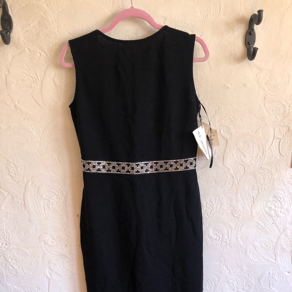 Black knit dress